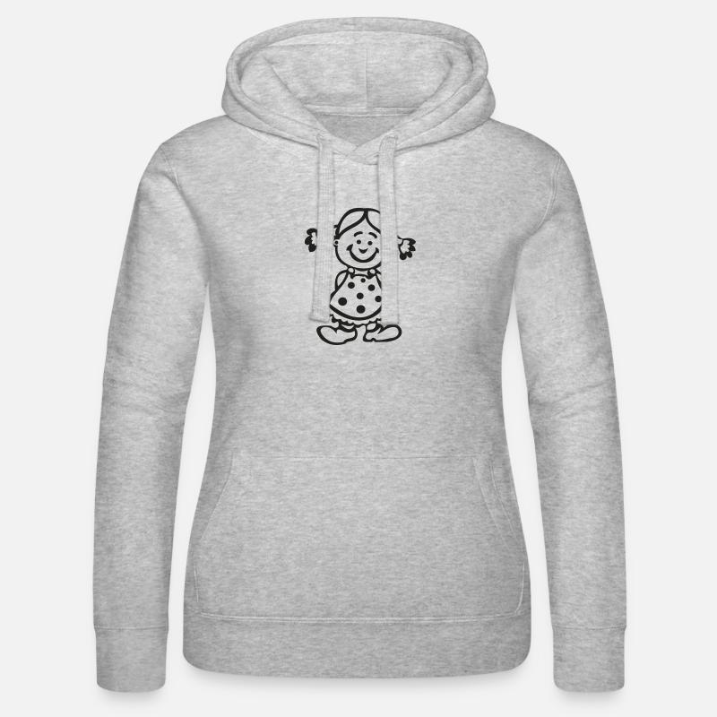 Fille joyeuse avec une robe à pois - Sweat à capuche Russell Femme - gris chiné