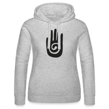 Chaman - Main de Guérison & Symbole de Protection - Noir - Sweat à capuche Russell Femme - gris chiné - Devant - Marisol (170cm)