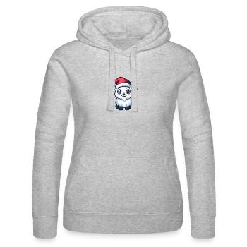 Mountain Goat Christmas Cute - Women’s Hooded Sweater by Russell - heather grey - Front - Marisol (170cm)