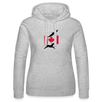 Freedom in Canada Kanada Geschenk - Frauen Kapuzen Sweater von Russell - Grau meliert - Vorne - Marisol (170cm)