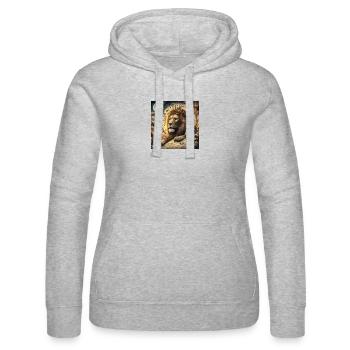 LEO \ Zodiac - Women’s Hooded Sweater by Russell - heather grey - Front - Marisol (170cm)