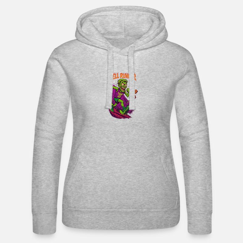 HELL RUNNER  - Frauen Kapuzen Sweater von Russell - Grau meliert