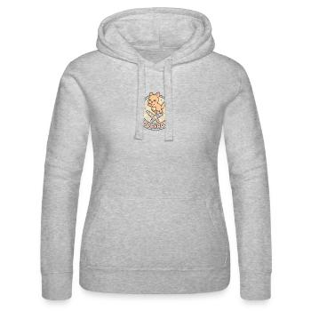 Kawaii Socceroos Australia Football T-Shirt - Women’s Hooded Sweater by Russell - heather grey - Front - Marisol (170cm)
