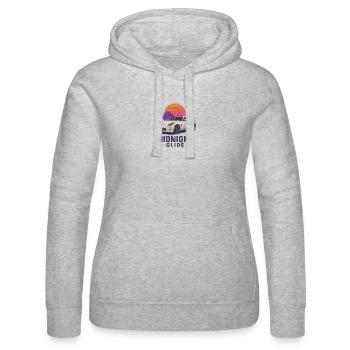 Midnight Glide Retro Sunset Auto - Frauen Kapuzen Sweater von Russell - Grau meliert - Vorne - Marisol (170cm)