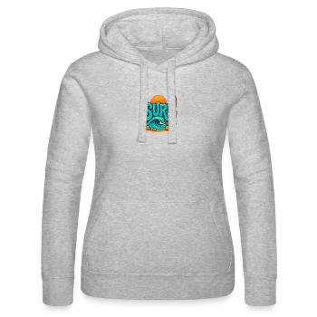 Sunset Surf Wortkunst - Frauen Kapuzen Sweater von Russell - Grau meliert - Vorne - Marisol (170cm)