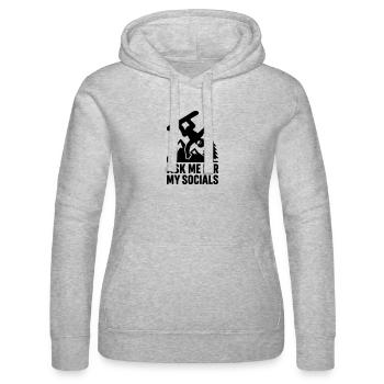 Demandez-moi mes réseaux sociaux - Sweat à capuche Russell Femme - gris chiné - Devant - Marisol (170cm)
