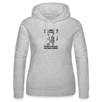 Blague sur le professeur vide de bouteille - Sweat à capuche Russell Femme - gris chiné - Devant - Marisol (170cm)