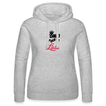 König der Liebe Paar Valentinstag Geschenk - Frauen Kapuzen Sweater von Russell - Grau meliert - Vorne - Marisol (170cm)