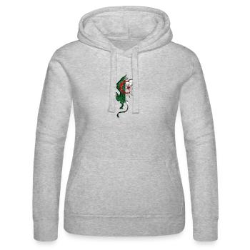 Algeria Flag - Algeria - Dragon Silhouette - Women’s Hooded Sweater by Russell - heather grey - Front - Marisol (170cm)