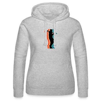 Retro Holzfäller Holzfäller Axt Silhouette Gif - Frauen Kapuzen Sweater von Russell - Grau meliert - Vorne - Marisol (170cm)