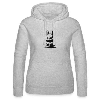 Grumpy bunny - Women’s Hooded Sweater by Russell - heather grey - Front - Marisol (170cm)