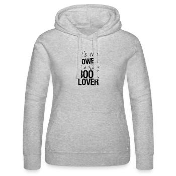 Power of a Book Lover Buch Lesen Geschenk - Frauen Kapuzen Sweater von Russell - Grau meliert - Vorne - Marisol (170cm)