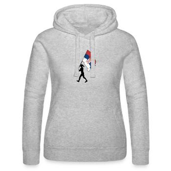 Drapeau Serbie femme marchant - Sweat à capuche Russell Femme - gris chiné - Devant - Marisol (170cm)