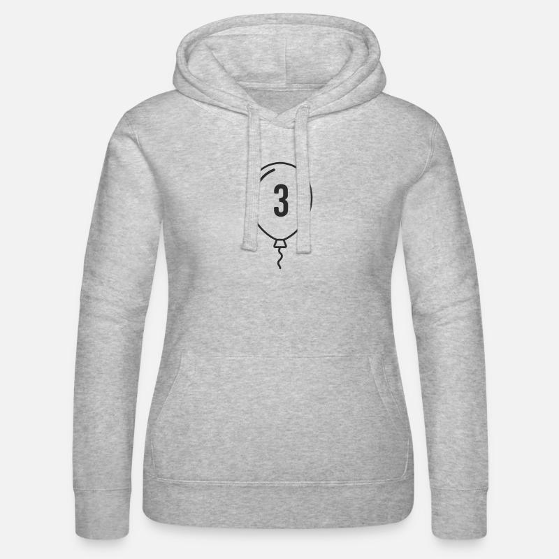 Ballon numéro 3 – Conception d’anniversaire et de fête - Sweat à capuche Russell Femme - gris chiné