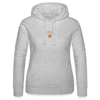 Goldene Herbstblätter Jahreszeit Motiv - Frauen Kapuzen Sweater von Russell - Grau meliert - Vorne - Marisol (170cm)