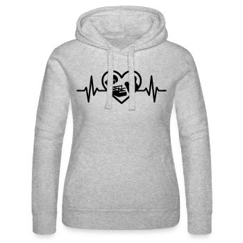 Boxen Herz Handschuh Ring Silhouette - Frauen Kapuzen Sweater von Russell - Grau meliert - Vorne - Marisol (170cm)