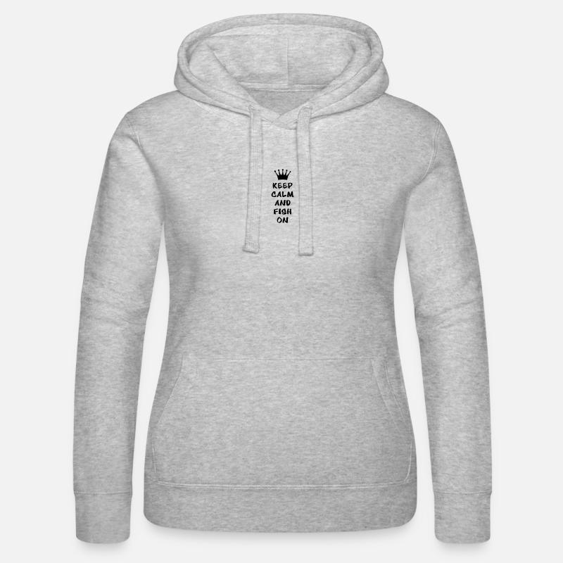 Keep calm and fish on - Sweat à capuche Russell Femme - gris chiné