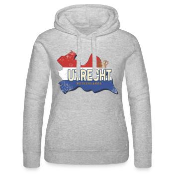 Utrecht aux Pays-Bas Souvenir Rétro Holland - Sweat à capuche Russell Femme - gris chiné - Devant - Marisol (170cm)