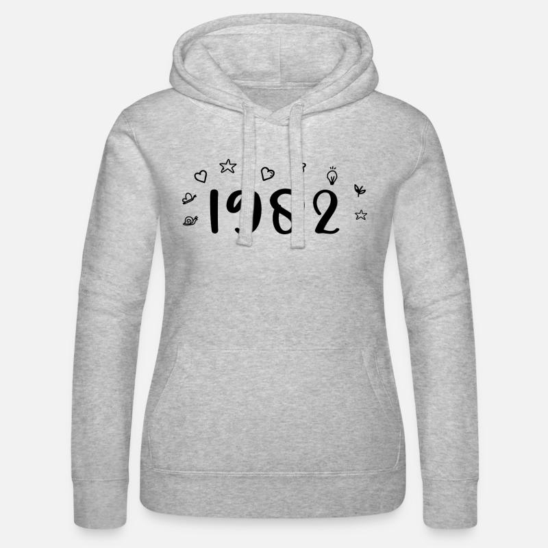 1982 Anniversaire 1982 Retro 1982 - Sweat à capuche Russell Femme - gris chiné