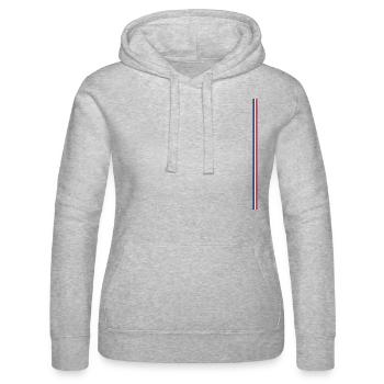 Frankreichflagge Style Streifen - Frauen Kapuzen Sweater von Russell - Grau meliert - Vorne - Marisol (170cm)