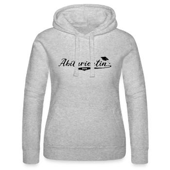 Abiturientin 2025 - Frauen Kapuzen Sweater von Russell - Grau meliert - Vorne - Marisol (170cm)