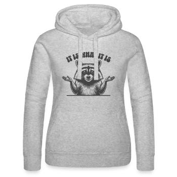 Waschbär - It is what it is - Frauen Kapuzen Sweater von Russell - Grau meliert - Vorne - Marisol (170cm)