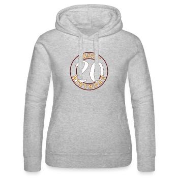 Happy Birthday für 20 Jahre - for 20 years - Frauen Kapuzen Sweater von Russell - Grau meliert - Vorne - Marisol (170cm)