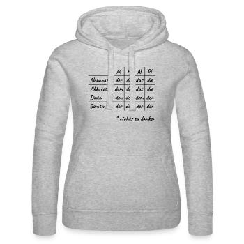 Lustiges Deutsche Grammatik Hilfe Deutsch Lehrer - Frauen Kapuzen Sweater von Russell - Grau meliert - Vorne - Marisol (170cm)