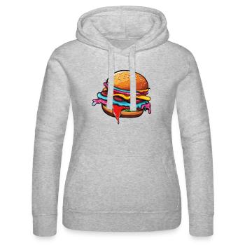 Burgers / Restauration rapide / Nourriture / Petits pains / Boeuf - Sweat à capuche Russell Femme - gris chiné - Devant - Marisol (170cm)