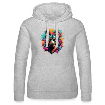 Chien / Animal / Animal de compagnie / Poilu / Berger allemand - Sweat à capuche Russell Femme - gris chiné - Devant - Marisol (170cm)