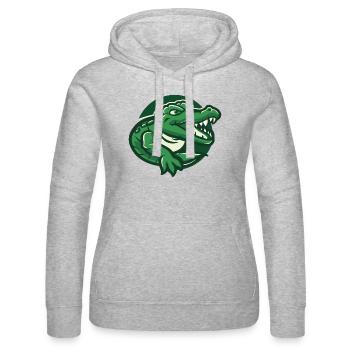 Hans le crocodile - Sweat à capuche Russell Femme - gris chiné - Devant - Marisol (170cm)