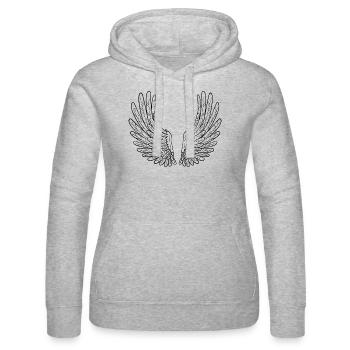 Wing - Women’s Hooded Sweater by Russell - heather grey - Front - Marisol (170cm)