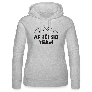 Après Ski Team - Women’s Hooded Sweater by Russell - heather grey - Front - Marisol (170cm)