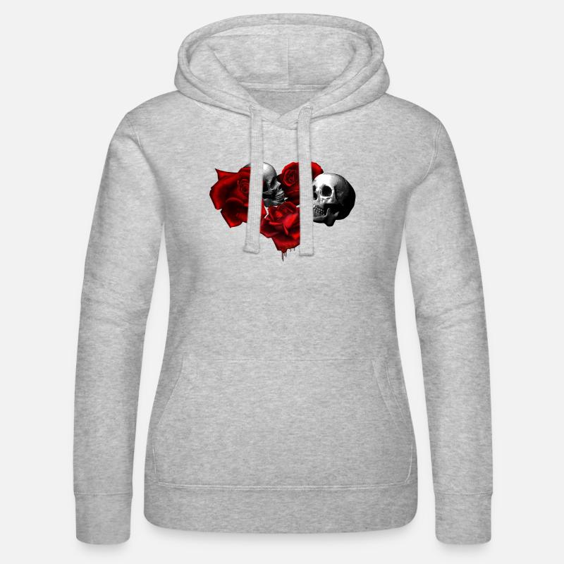Skulls n Roses - Women’s Hooded Sweater by Russell - heather grey