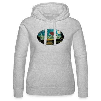 I Heart Spreewald grunge - Sweat à capuche Russell Femme - gris chiné - Devant - Marisol (170cm)