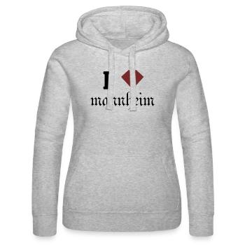 Mannheim Monnem Mannheimat - Women’s Hooded Sweater by Russell - heather grey - Front - Marisol (170cm)