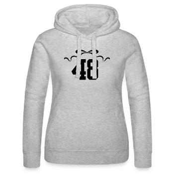 Nummer 48 Knoten - 48. Jahrestag - Frauen Kapuzen Sweater von Russell - Grau meliert - Vorne - Marisol (170cm)