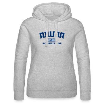 Aruba - Est. 1499 - Dutch Caribbean - Karibik - Frauen Kapuzen Sweater von Russell - Grau meliert - Vorne - Marisol (170cm)