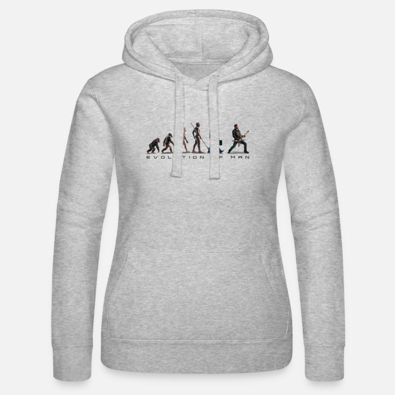 Evolution Guitariste 06 2024 3 - Sweat à capuche Russell Femme - gris chiné