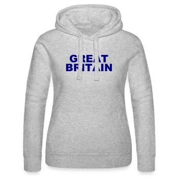 Great Britain - England - Soccer - Fußball - Frauen Kapuzen Sweater von Russell - Grau meliert - Vorne - Marisol (170cm)