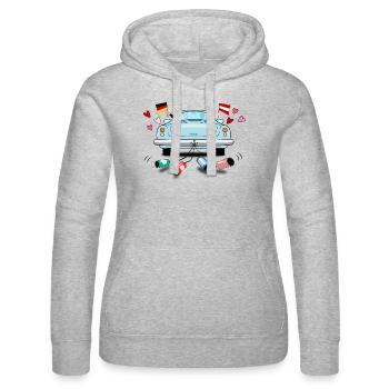 Deutschland Österreich Hochzeit - Frauen Kapuzen Sweater von Russell - Grau meliert - Vorne - Marisol (170cm)