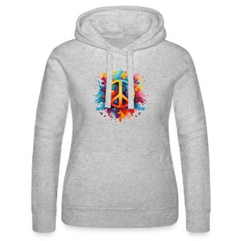 Signe de paix - Sweat à capuche Russell Femme - gris chiné - Devant - Marisol (170cm)
