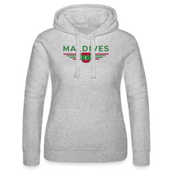 Malediven Fans: Exklusive Shirts - Frauen Kapuzen Sweater von Russell - Grau meliert - Vorne - Marisol (170cm)