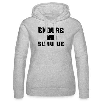 Endure and survive - Frauen Kapuzen Sweater von Russell - Grau meliert - Vorne - Marisol (170cm)