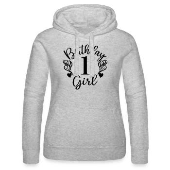 1. Geburtstag Mädchen, 1 Jahr altes Geschenk für Kinder - Frauen Kapuzen Sweater von Russell - Grau meliert - Vorne - Marisol (170cm)