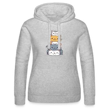 Chat - Style Kawaii - Sweat à capuche Russell Femme - gris chiné - Devant - Marisol (170cm)