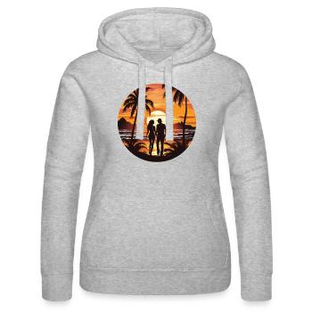 Strand Sonnenuntergang - Frauen Kapuzen Sweater von Russell - Grau meliert - Vorne - Marisol (170cm)