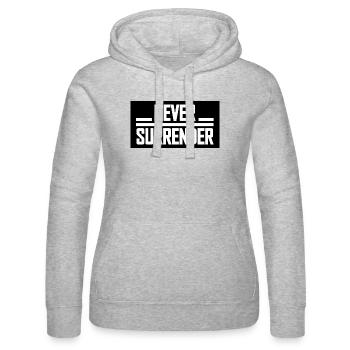 Ne jamais se rendre - Sweat à capuche Russell Femme - gris chiné - Devant - Marisol (170cm)