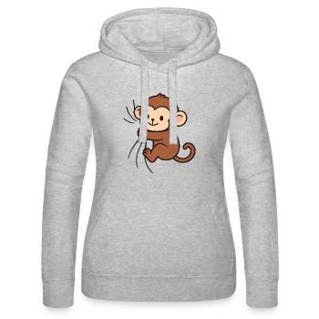 Liebes kleines Äffchen - Frauen Kapuzen Sweater von Russell - Grau meliert - Vorne - Marisol (170cm)