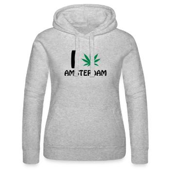 I Love Amsterdam - Frauen Kapuzen Sweater von Russell - Grau meliert - Vorne - Marisol (170cm)